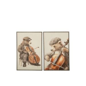 PRINT BEAR + INSTRUMENT MDF BEIGE/BROWN ASSORTMENT OF 2
