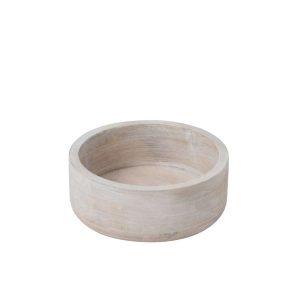 BOWL ROUND MANGO WOOD WHITE MEDIUM
