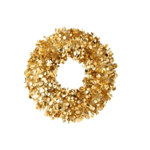 WREATH SPARKLING POLYSTYRENE GOLD LARGE