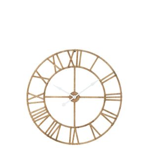WALL CLOCK ROMAN RATTAN/METAL NATURAL LARGE