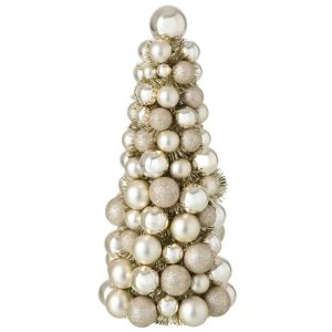 CONE CHRISTMAS BAUBLES PS BEIGE