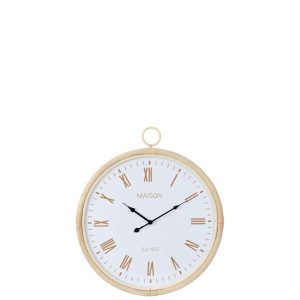 WALL CLOCK KYR RATTAN/MDF NATURAL/WHITE MEDIUM