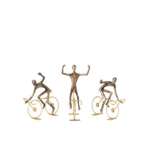 CYCLIST POLYRESIN BROWN/GOLD SMALL ASSORTMENT OF 3