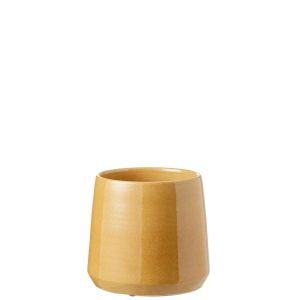 FLOWERPOT ROUND CERAMIC OCHRE MEDIUM