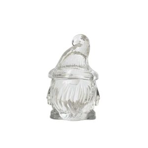 JAR DECORATIVE SANTA CLAUS GLASS TRANSPARENT