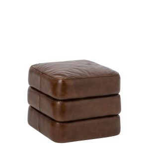 POUFFE LEATHER BROWN