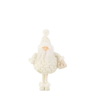 SANTA GIFT BAG TEXTILE WHITE SMALL