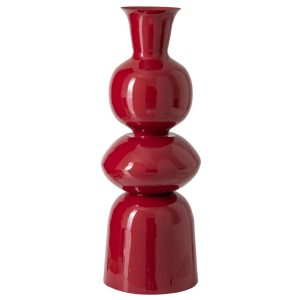 VASE LACQUERED METAL RED LARGE