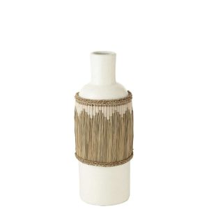 VASE PATTERN TERRACOTA/SEAGRASS WHITE/NATURAL