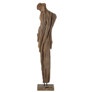 ABSTRACT DECORATION MIRA TEAK WOOD DARK BROWN