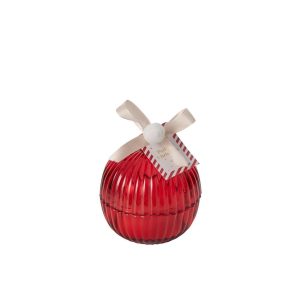 CANDLE CHRISTMAS BAUBLE GLASS CHRISTMAS RED MEDIUM