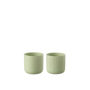 FLOWERPOT GEN CERAMIC PISTACHE EXTRA SMALL ASSORTMENT OF 2