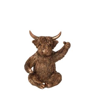 BULL BOTTLE OF WINE RESIN COPPER