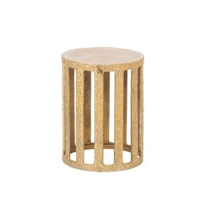 SIDE TABLE STRIPED ALUMINIUM GOLD