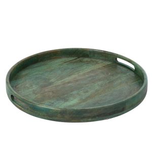 TRAY MANGO WOOD DARK GREEN