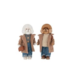 POODLE CLOTHE+BAG POLYRESIN MULTICOLORED LARGE ASSORTMENT OF 2