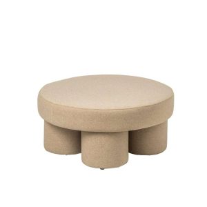 POUFFE LEGS PLYWOOD/FABRIC LIGHT BEIGE LARGE