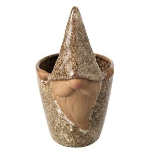 FLOWERPOT GNOME STONEWARE BEIGE LARGE