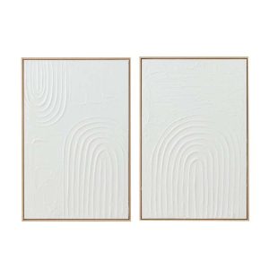 PAINTING ELISE CANVAS WHITE ASSORTMENT OF 2