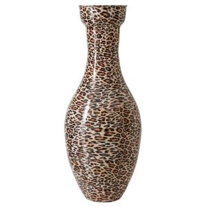 FLOOR VASE LEO METAL CARAMEL/BLACK