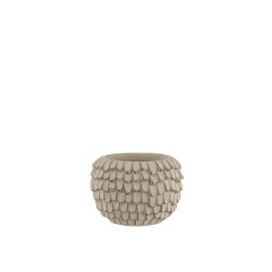 FLOWERPOT LEAF CEMENT LIGHT GREY EXTRA SMALL