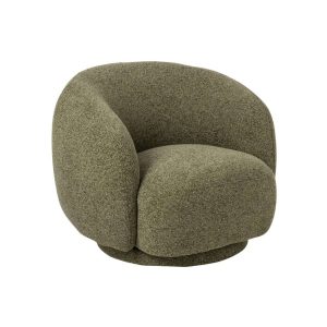 LOUNGE CHAIR SWIVELLING PLYWOOD/FABRIC GREEN