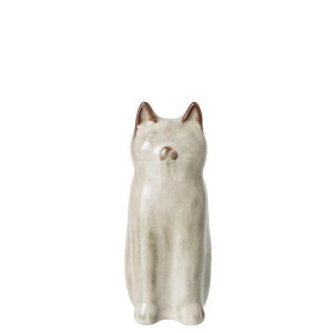 VASE CAT PORCELAIN GREY-GREEN SMALL