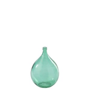 FLOOR VASE LISSABON GLASS EMERALD GREEN