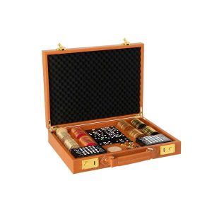 GAME BOX POKER PU COGNAC