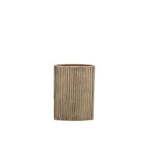 VASE RIBBED ALUMINIUM GOLD SMALL