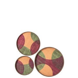 SET OF 3 WALL OBJECT ROUND MDF MULTI