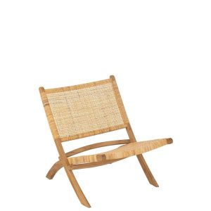 FOLDING CHAIR RATTAN/TEAK NATURAL