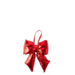 HANGER BOW SHINY VELVET CHRISTMAS RED SMALL