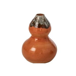 VASE CERAMIC ORANGE/BROWN LARGE
