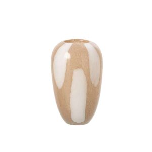 VASE DOTS GLASS LIGHT BEIGE/WHITE LARGE