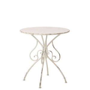 GARDEN TABLE METAL OFF-WHITE