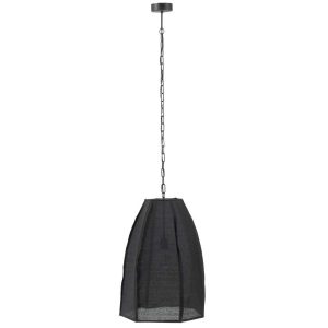 CEILING LAMP PEAR LINEN/IRON BLACK LARGE