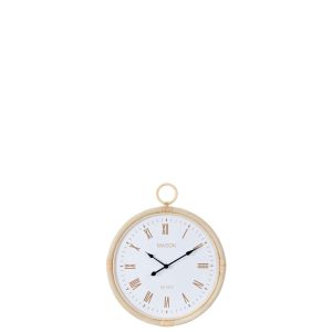 WALL CLOCK KYR RATTAN/MDF NATURAL/WHITE SMALL