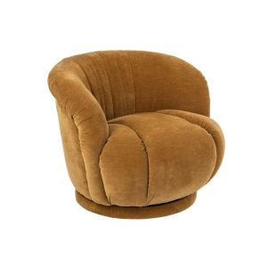 ARMCHAIR SWIVELLING PLYWOOD/FABRIC MUSTARD YELLOW