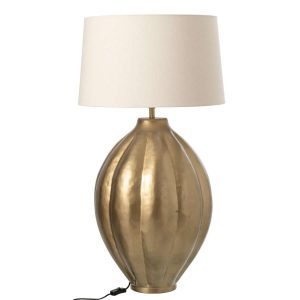 TABLE LAMP RIBBED ALUMINIUM GOLD