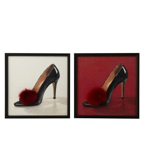 PAINTING STILETTO MDF RED/BLACK ASSORTMENT OF 2