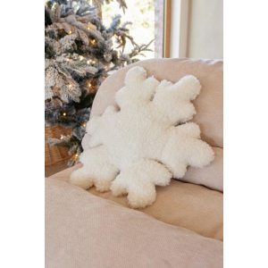 CUSHION SNOWFLAKE POLYESTER WHITE