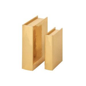 SET OF 2 BOX SHINY MDF GOLD