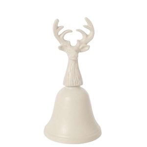 DECORATIVE BELL JAR DEER ALUMINIUM OFF-WHITE