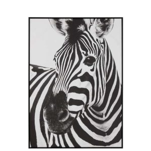 WALL DECO ZEBRA CANVAS/PLASTIC BLACK/WHITE