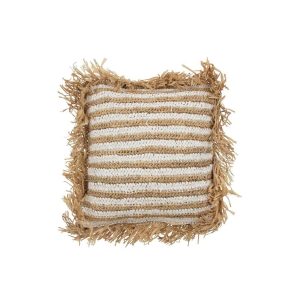 CUSHION STRIPES FRINGES MENDONG WHITE