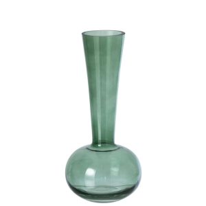 VASE ROUND BASE GLASS GREEN
