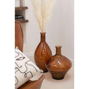 Vase i glass brun- stor- 60  cm