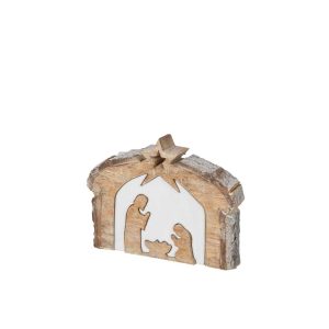 NATIVITY MANGO WOOD NATURAL/WHITE MEDIUM