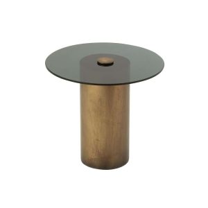 SIDE TABLE SONI IRON/GLASS BLACK/BRONZE